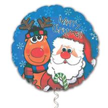 Santa and Rudolph Merry Christmas Balloon