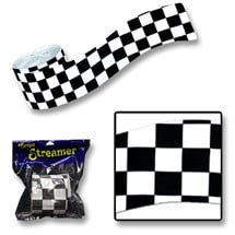Black & White Checkered Streamer Roll