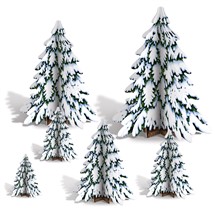 3D Winter Pine Trees