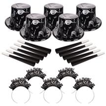 Ebony & Silver New Year Party Kit For 50