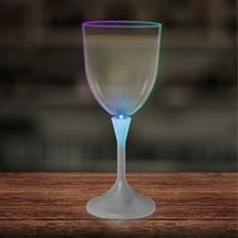 LED 10 oz. Wine Glass White Stem