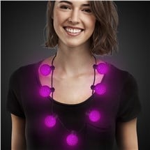 LED Pink Ball Necklace
