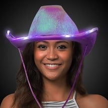 LED Purple Iridescent Cowboy Hat