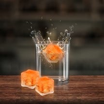 Orange LED Ice Cubes