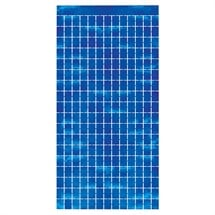 Blue Metallic Squares Curtain