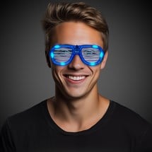 LED Blue Slotted Glasses