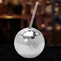 Disco Ball Cup with Straw