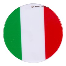 Italian Flag Plastic Medallion