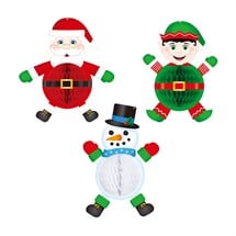 Santa, Elf, Snowman Hanging Decorations