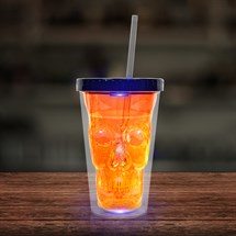 LED Neon Orange Skull Cup