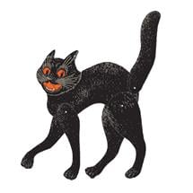 Vintage Halloween Black Cat Jointed Cutout