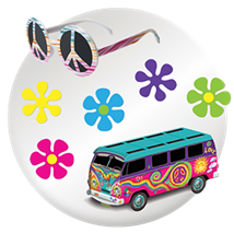 '60s & Hippie Theme Party Supplies Image
