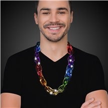LED Rainbow Chain Link Necklace
