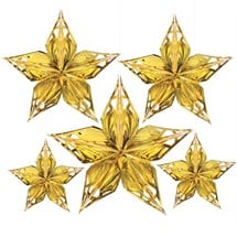 Gold Metallic Star Decorations