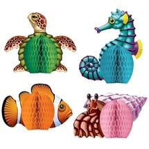 Sea Creatures Mini Honeycomb Decorations