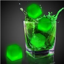 Green Glowing Ice Cubes