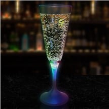 LED 7 oz. Champagne Glass White Stem