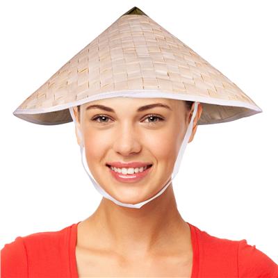 Straw Asian Hats - 12 Pack  Chinese Rice Farmers' Hats
