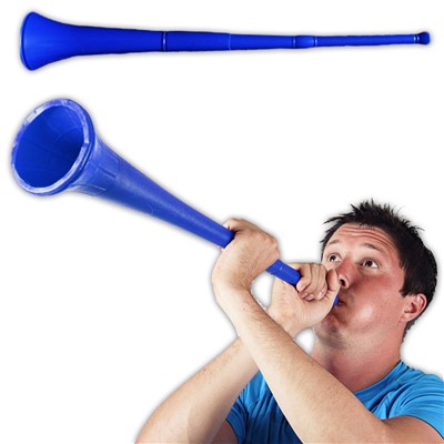 Great for Soccer and Other Sports! Collapsible Blue Plastic Vuvuzela Stadium Horn 