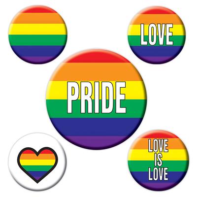 Rainbow Pride Buttons - 5 Pack