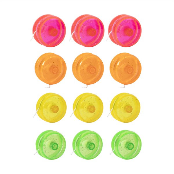 Mini Glitter Yo-Yos - 12 Pack | Colorful Yo-Yos