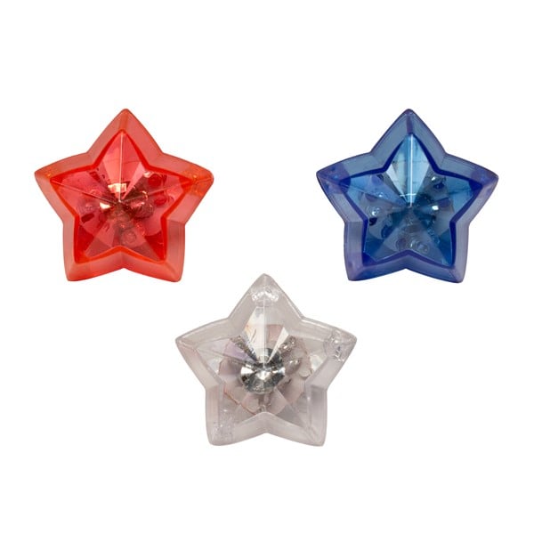 LED Assorted Star Gem Rings - 24 pack