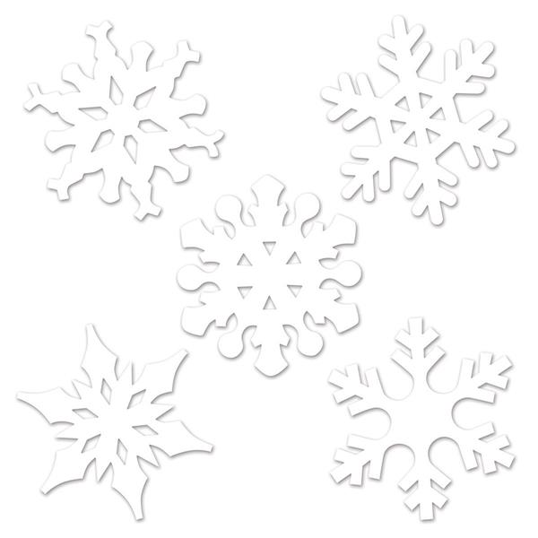Beistle 22643 Mini Snowflake Cutouts, 4 - 4.5, 10 Cutouts in Package