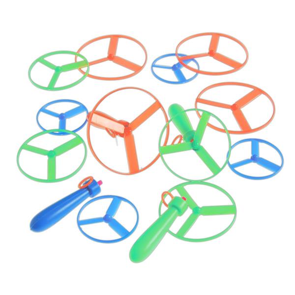 Pull String Flying Saucers - 12 Pack