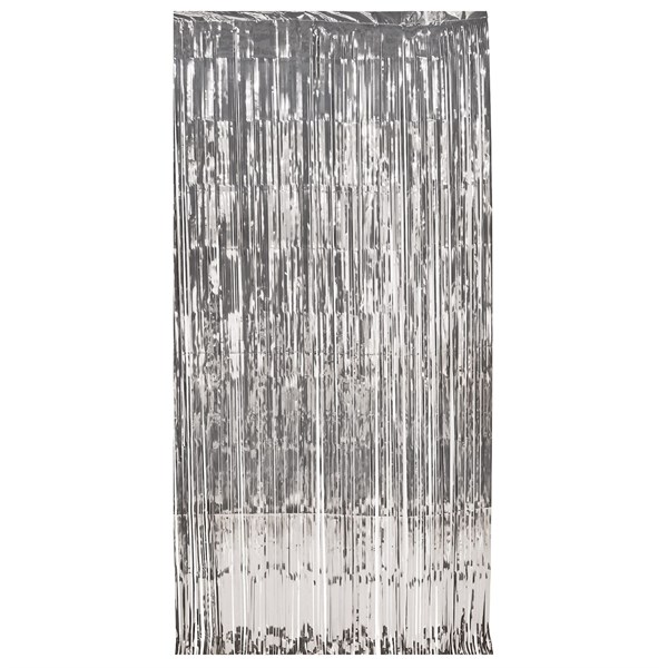 Silver Metallic Fringe Curtain