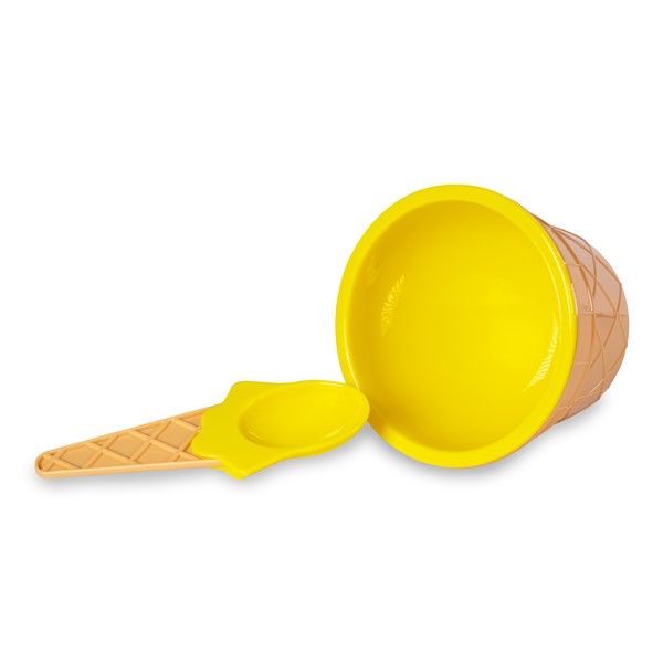 Yellow Ice Cream Bowl And Spoon Sets 12 Pack 9295