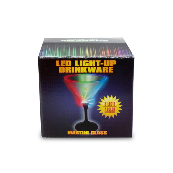 Neon Yellow Led Martini Glass 7oz