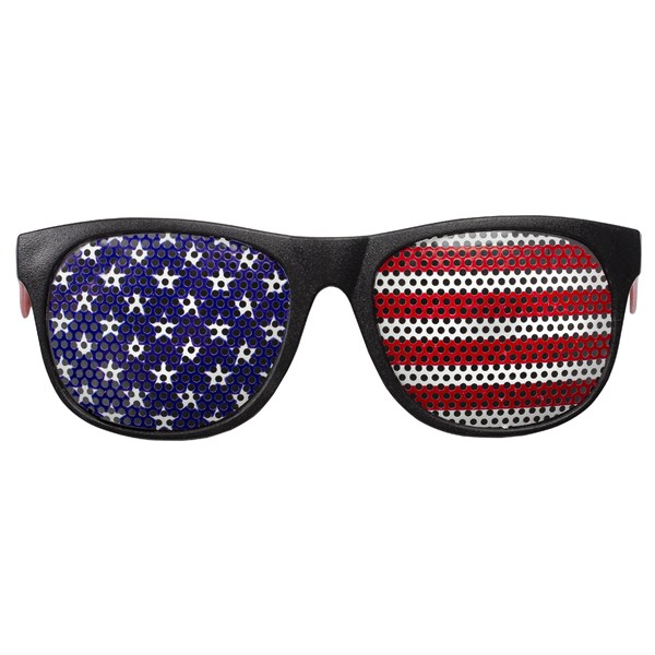 Plastic Framed Sunglasses with American Flag Lenses