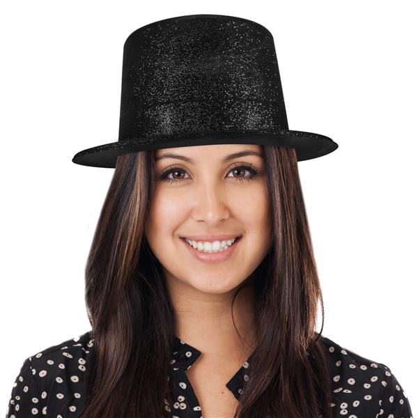 Klage Ulydighed frakke Black Glitter Top Hat | Sparkly Top Hat | Windy City Novelties