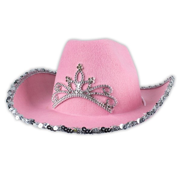 LED Pink Felt Cowboy Hat