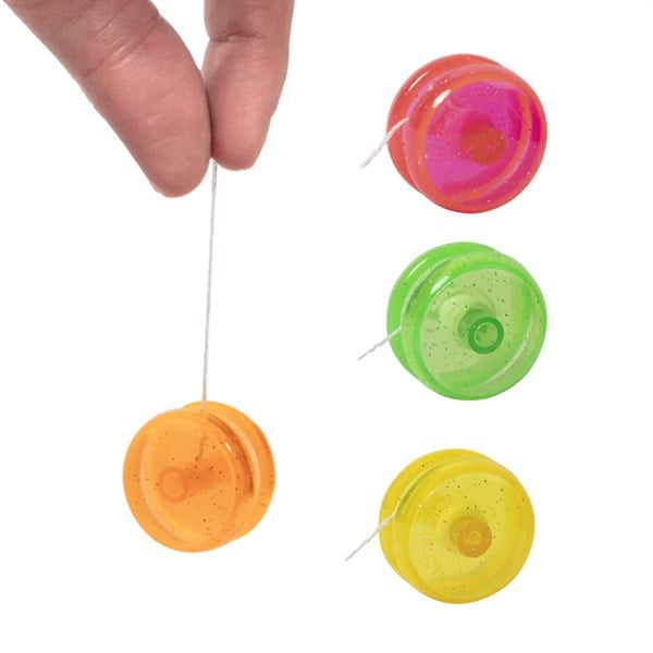 Mini Glitter Yo-Yos - 12 Pack | Colorful Yo-Yos