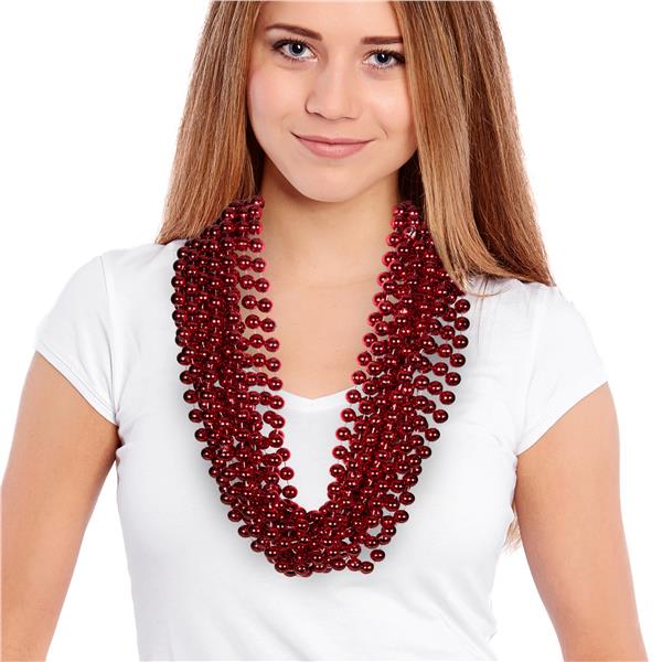 Red 33 12mm Bead Necklaces