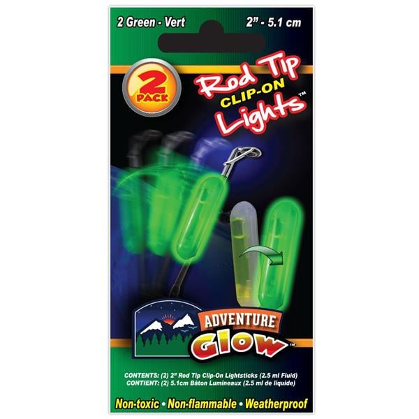 Green Glow Fishing Rod Clip On Light - 2 Per Unit