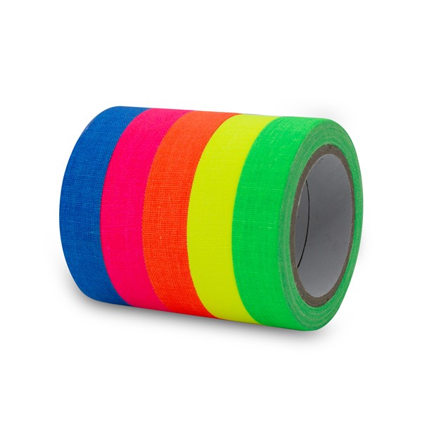 Assorted UV Blacklight Reactive Neon Tapes - 5 pack