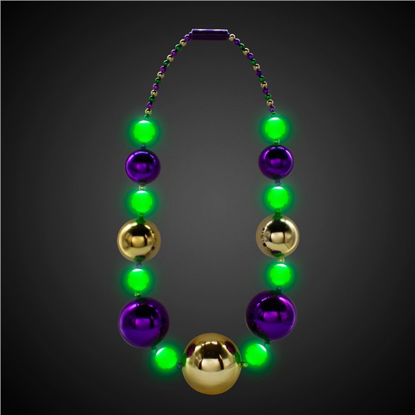 LED Mardi Gras Jumbo Bead Necklace