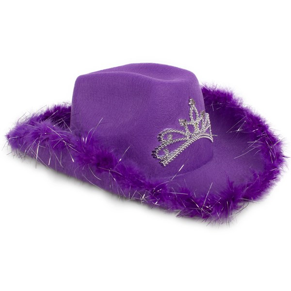 LED Purple Cowboy Hat with Tiara