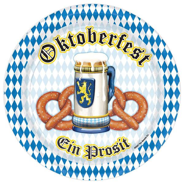 Oktoberfest Blue & White Paper Plates | Windy City Novelties