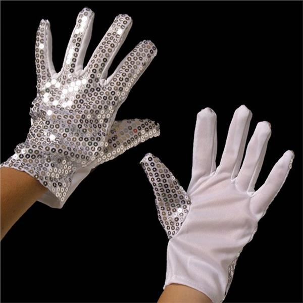 Michael Jackson Sequin Glove - White Right Handed Glove Costume