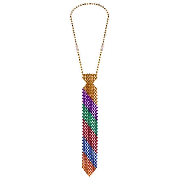 Rainbow Beaded Tie