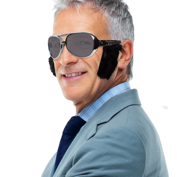 King Silver Sunglasses With Sideburns