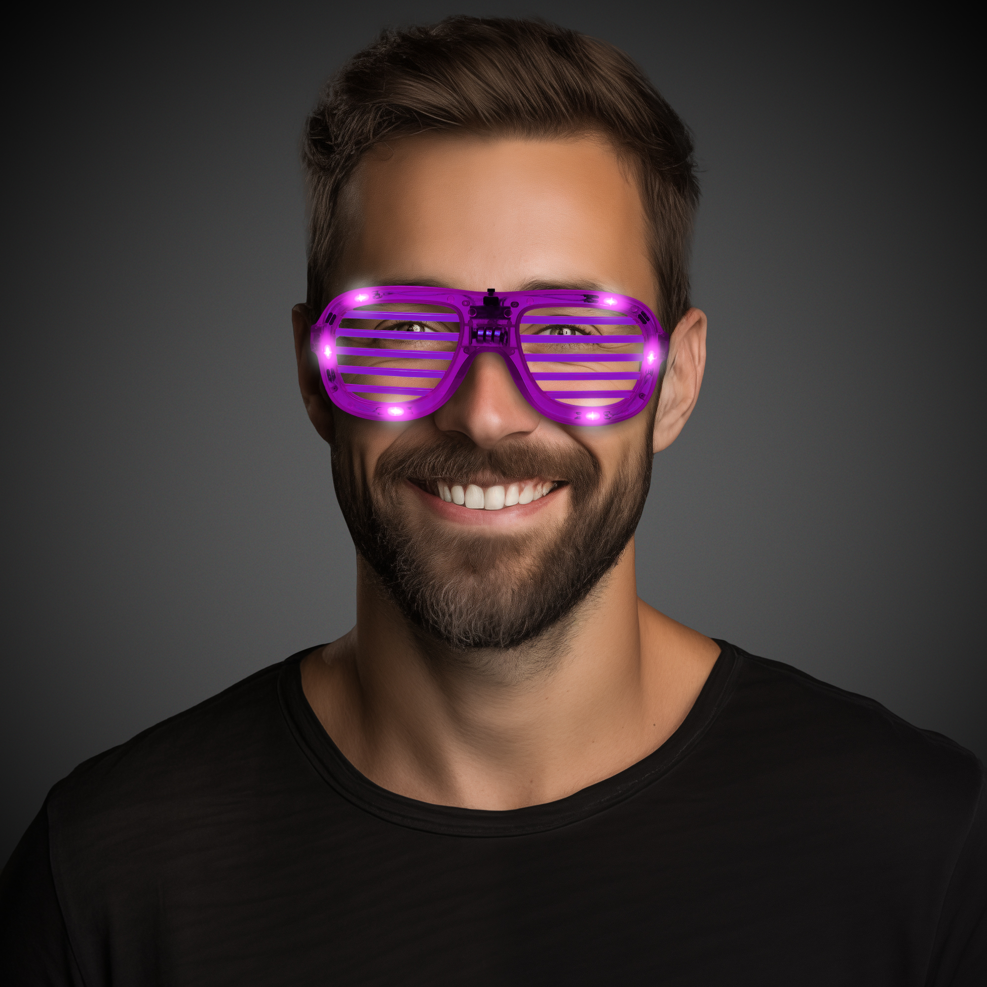 LED Purple Slotted Glasses by Windy City Novelties