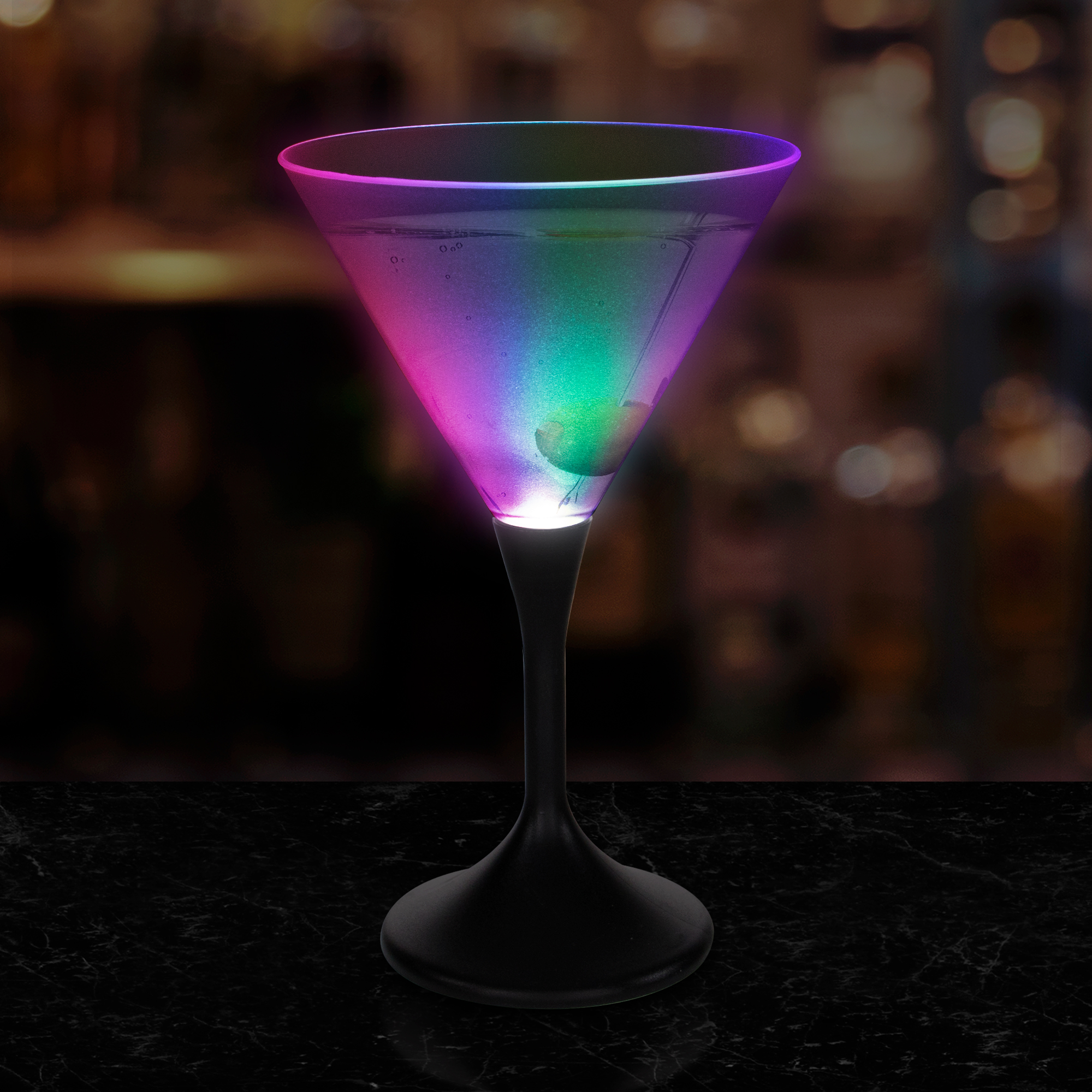 led martini glasses