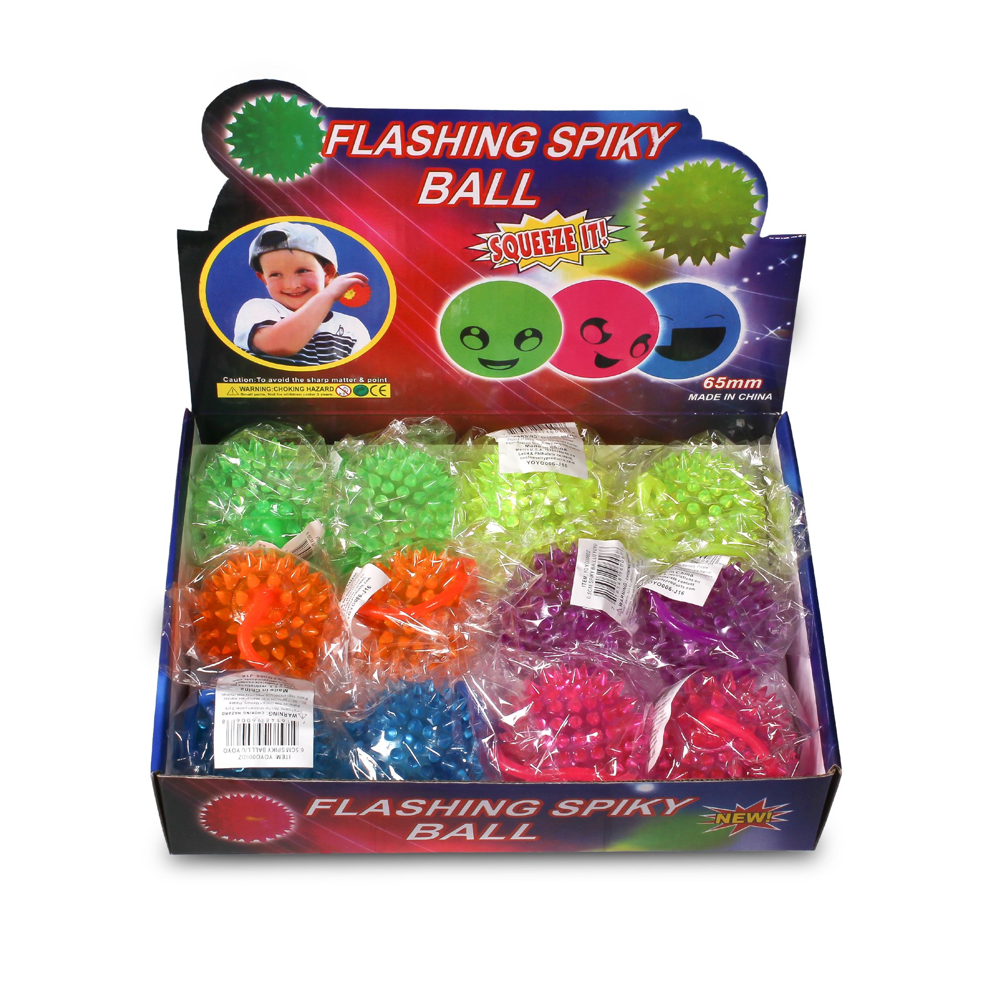 LED Jelly Spike YoYo Balls-12 Pack