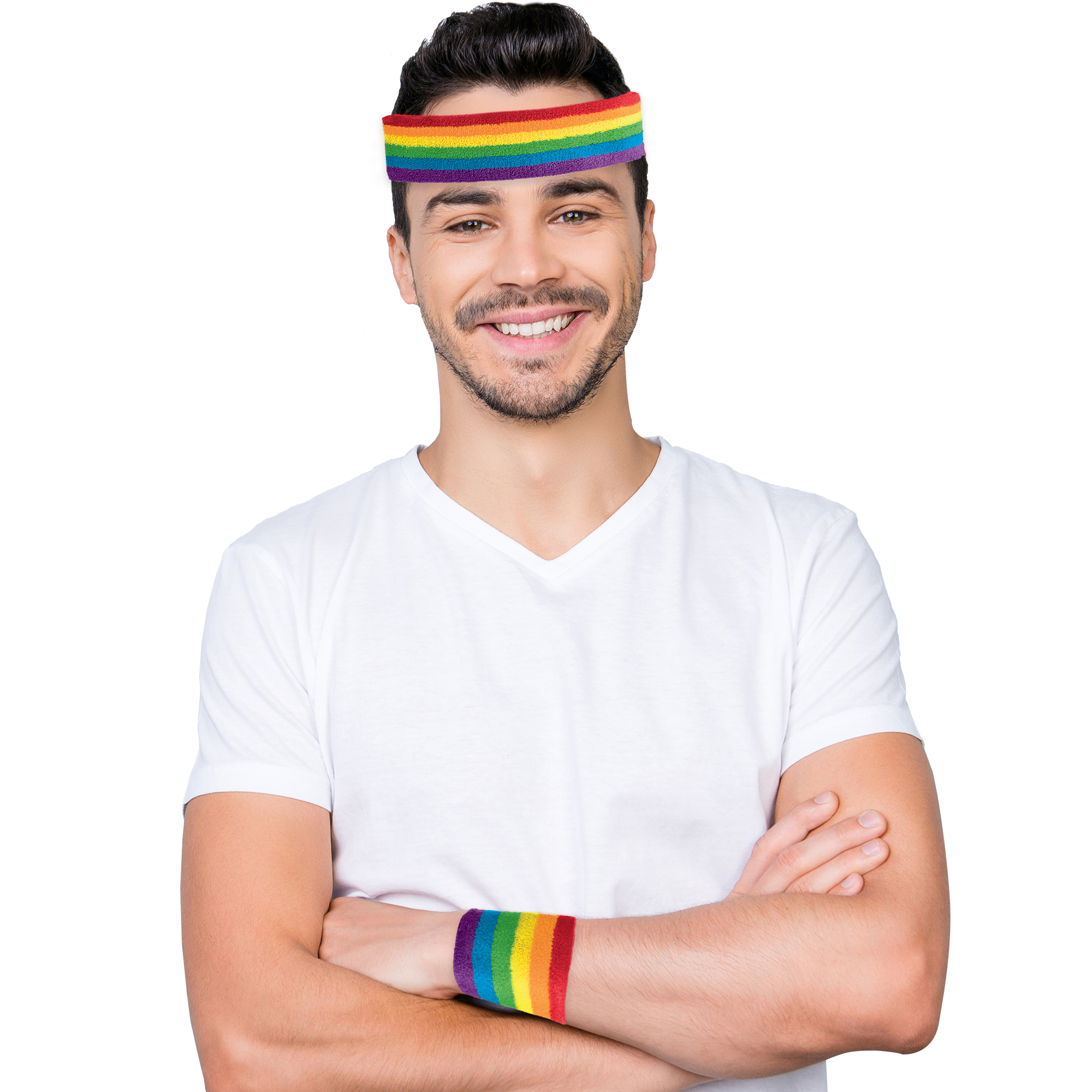  Windy City Novelties 6 Pack Rainbow Pride Sweatbands - Elastic  Band  Party Favors Workout Gear Sports Running Fitness Headbands Party  Favors Pride Parades : Sports & Outdoors