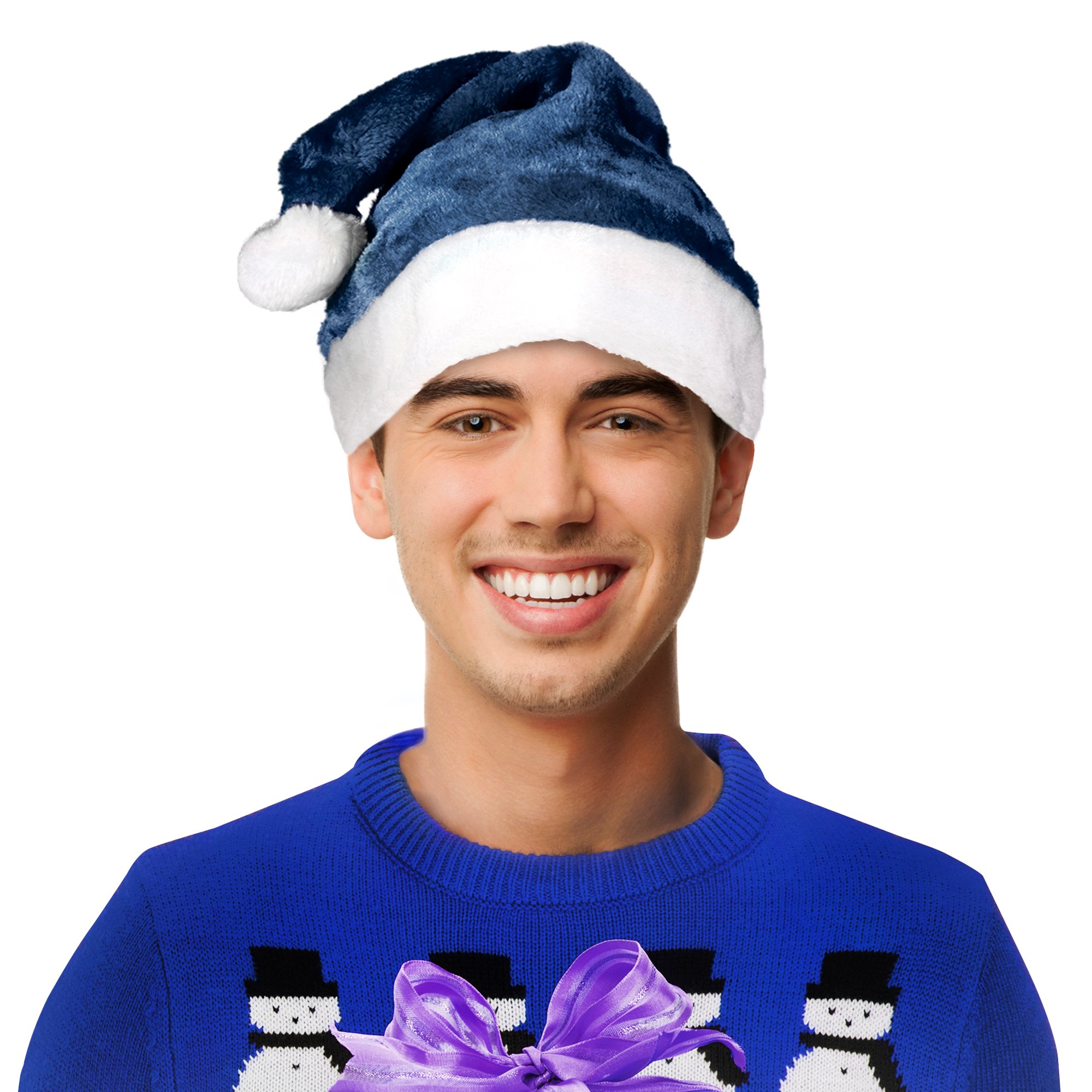 Blue santa outlet hats bulk