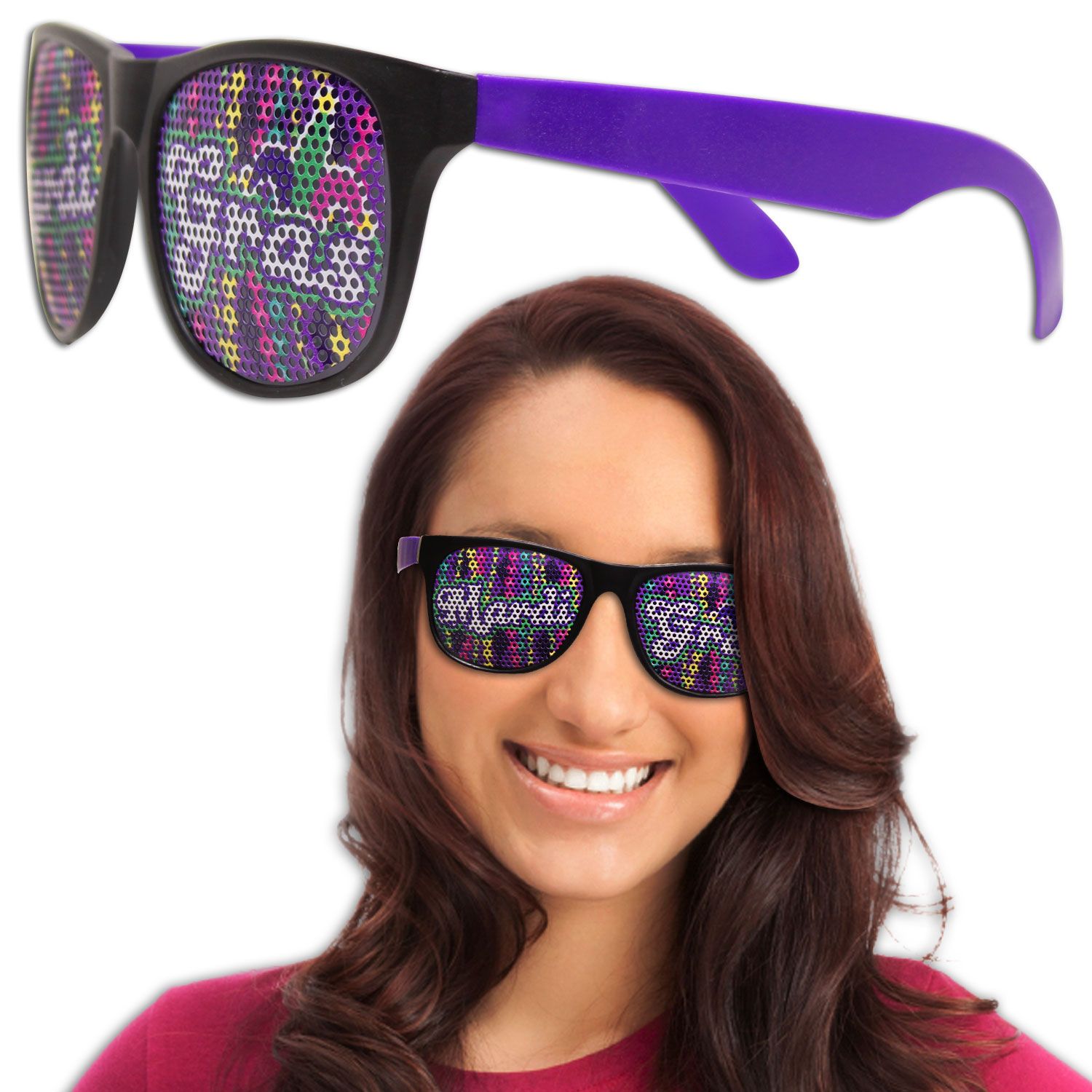 purple party sunglasses